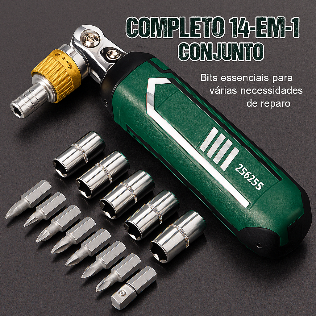 Chevix® - Chave de fendas ajustável com catraca 14 em 1